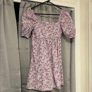 B Darlin Red and White Floral Mini Dress